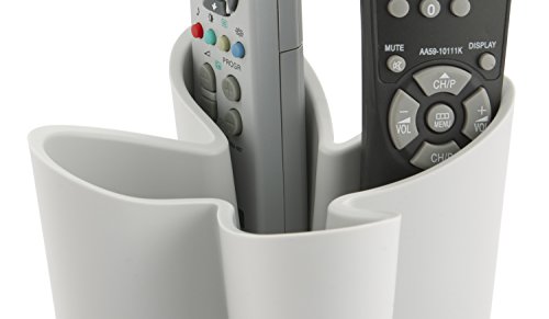 j-me Cozy Remote Control Tidy Remote Holder and TV Remote Organizer (Cool Grey) - Holds up to Four Remote Controls Non-Slip Rubber - Perfect for End Table or Nightstand - Thumbnail 3