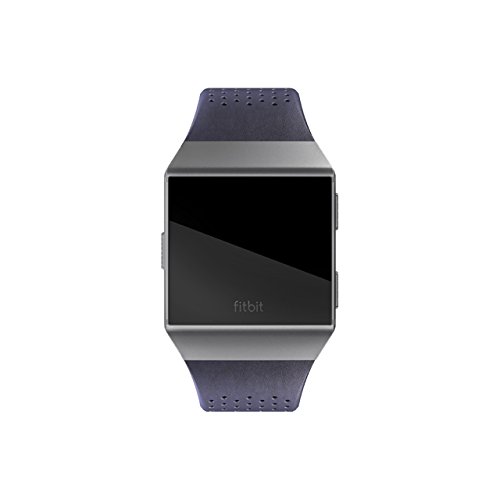 image for Fitbit Ionic Perforated Leather Accessory Band, Midnight Blue, Large