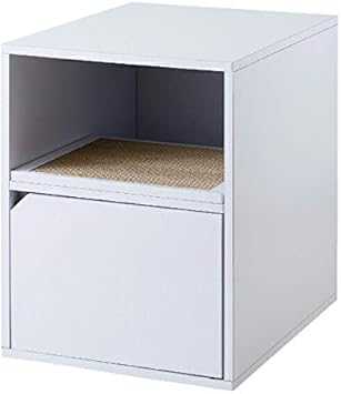 Amazon ホワイトファニチャー トイレカバー スリム ネコ 爪とぎ 猫
