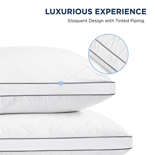 Bedsure Goose Down Pillows Standard Size Set of 2 White Feather