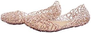 Suppersupplier Women's Bird Nest Layered Lines Jelly Flat Sandals (7.5 B(M) US, Gold)