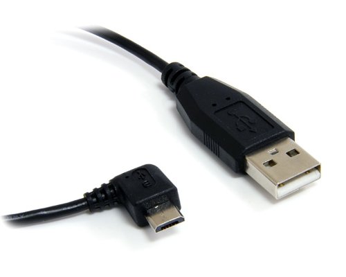 StarTech.com 1 ft / 30cm Micro USB Cable - A to Right Angle Micro B - USB Type A (M) - 90 Degree Micro-USB Type B (M) - Black