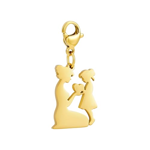 GD GOOD.designs Charms Pendant with Lobster Clasp | 316L Stainless Steel Necklace Pendant | Charm for Charm Bracelet in 18K Gold | Waterproof and Hypoallergenic