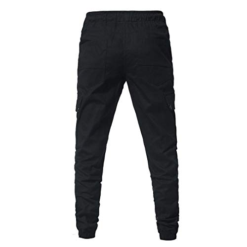 ☀☀NEARTIME Clearance Men's Trousers, Autumn Fashion Men's Sport Loose Sweatpants Pure Color Bandage Drawstring Pencil Pants