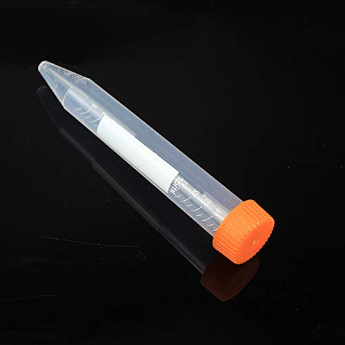 Vogueing Tool Lab Test Tube Plastic Clear Centrifuge Tube Printed Graduation Disposable Vial Sample Container Bottle for Laboratory (10ml-Conical Bottom, 100Pcs)