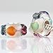 Heart Linked to Heart Charm 925 Sterling Silver Core Flower Glass Charms