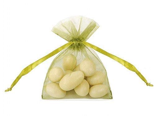 PartyDecoPL Organza Bag 20 Pieces 7.5 x 10 cm Assorted Colours green