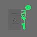 Feskin 3Pcs Creative Wall Decorative Skin Sticker Glow in the Dark, Light Switch Decor Removable Vinyl Decals, Art Mural Baby Nursery Room - Panda