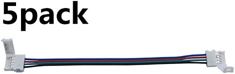 5pack Led 5050 RGB Light Strip Connector - Strip to Strip - 10mm Wide 5050 RGB Multicolor Free Welding Connector Cable 6inch