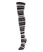 MeMoi Lulea Striped Sweater Tights - Fun Winter Legwear for Women Black MF6 116 Small/Medium