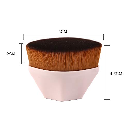 Foundation Makeup Brush Flat Top Kabuki Hexagon Face Blush Liquid Powder Foundation Brush for Blending Liquid, Cream or Flawless Powder Cosmetics with Bonus Protective Case (Light Pink) ...