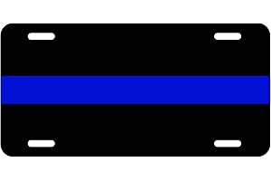 SMART BLONDE Thin Blue Line Metal License Plate Police Officers