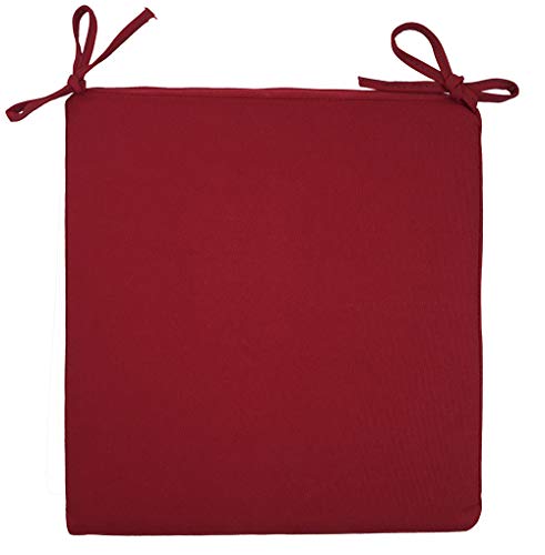 Sigmat Indoor/Outdoor Square Seat Cushions Waterproof Chair Cushion Solid Portable Chair Pad Burgundy 16 Inch