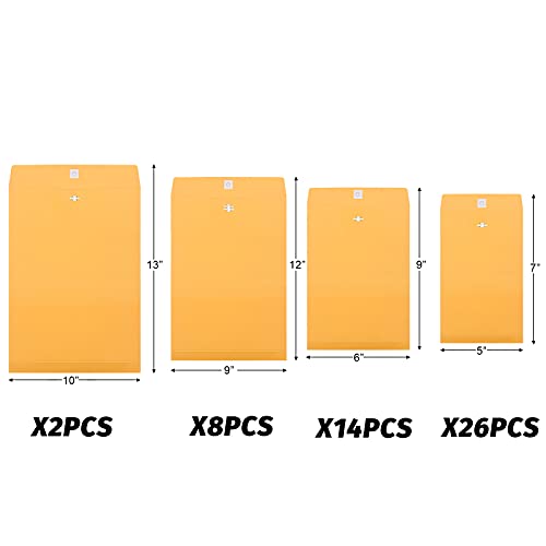 4 Sizes Clasp Envelopes Kraft Paper Catalog Clasp Envelope with Clasp