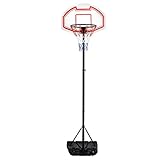 Yaheetech Height Adjustable Basketball Hoop System Portable Kids Junior Indoor Outdoor Net Goal Stand 29 Inch Backboard W/Wheels
