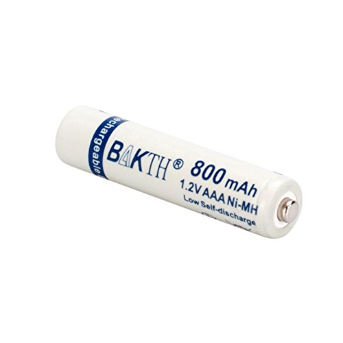 BAKTH 800mAh 1.2V AAA High Performance NiMH Cycle Low Self-Discharge Rechargeable Batteries for Toys Cordless Phones and more Household Devices (4 Pack)