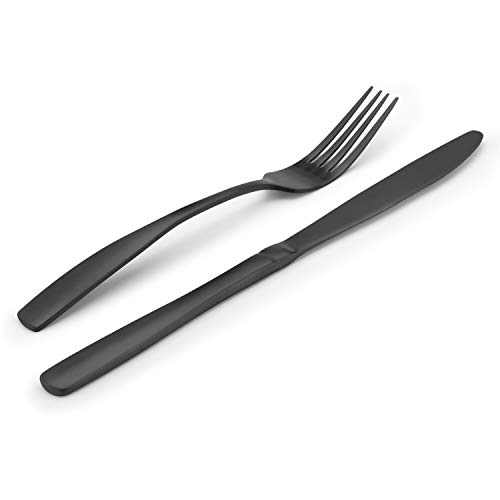 Matte Black Silverware Set, Bysta 20Piece Stainless Steel Flatware Set, Kitchen Utensil Set