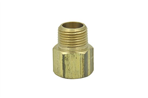 LTWFITTING Brass Pipe 3/8-Inch Female BSPP x 3/8-Inch Male BSPT Adapter Fuel Gas Air (Pack of 5)