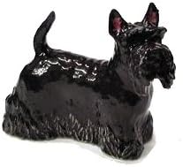 Northern Rose Dog - Black Scottish Terrier - Home Decor Animal Miniature Porcelain Figurine