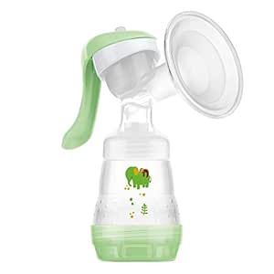 MAM Manual Breast Pump Portable Breast Pump with Easy Start Anti-Colic Baby Bottle Includes 2 Bottle Nipples 1-Count Green One Size
