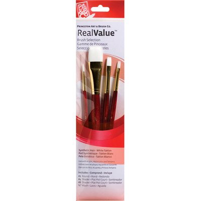 White Taklon Brushes (Set of 4)
