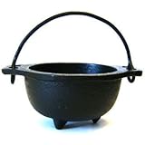 Cast Iron Cauldron w/handle, ideal for smudging, incense burning, ritual purpose, decoration, candle holder, etc. (4" Diamete
