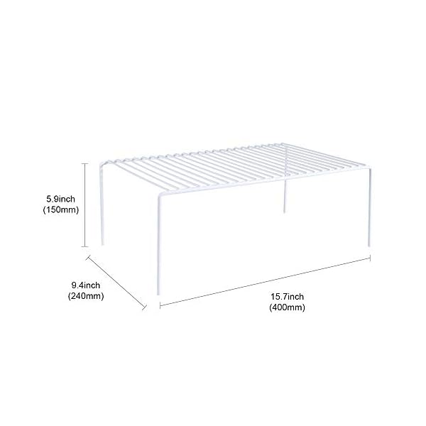 iPEGTOP-Cupboard-Organiser-Cabinet-Shelf-Rustproof-Stainless-Steel-Home-and-Kitchen-Storage-Shelf-Wire-Rack-for-Kitchen-Cabinets-Dish-Drainer-Pantry-Countertops-Fridge-Food-and-Utensils-White iPEGTOP 2 Pack Large (40 x 24 cm) Freezer Cabinet Storage Shelf Rack, Rustproof Stainless Steel Kitchen Organizer Space…