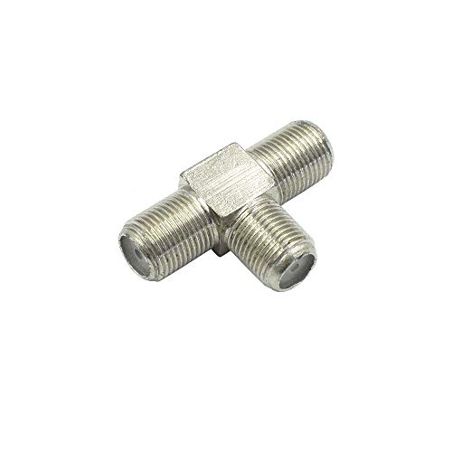 Hxchen 3-Way F-Type Coax Cable Splitter Combiner Female to 2 Female for Video VCR Antenna TV Cable Satellite - (1 Pc)