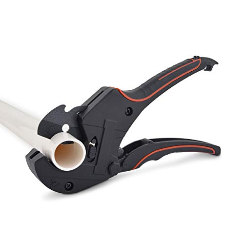 Gunpla Ratchet-Mechanism Plastic Pipe and PVC Cutter for Cutting 1-5/8 inch(42mm) PVC CPVC PEX PE PPR Pipes, ideal for Plumber and Home Work