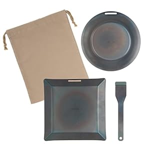 GENTOS(ジェントス) 鉄板 丸形 角型 IH対応 3点セット