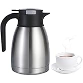Heritage66 Thermal Coffee Carafe Dispenser, Triple Wall Stainless Steel, Vacuum Insulated, 34 oz/1 Liter, Keeps Hot 12 Hours (1 Liter/ 34 Oz)