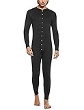 Hotouch Men’s Long Thermal Union Suit Button Down Pajamas S-XXL