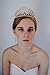 Topwedding Gold Wedding Crown Rhinestone Bridal Tiara Headband Crystal Pageant Headpiece Hair Accessories for Women