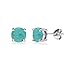 Sterling Silver Cabochon Stone Round 6mm Prong-set Stud Earrings for Women