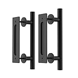 WINSOON 2PCS 12"Sliding Barn Door Handles Black