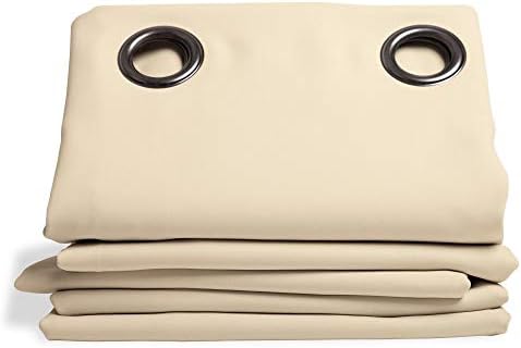 MoondreamThermActivâ„¢ 2-in-1 Thermal Insulated & Blackout Curtain | Winter+Sommer | 100% Light Blocking | Patented Technology | Made in Europe | Grommet | 55" W x 95" L | Beige - Eggshell MC634