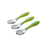 Gerber Stainless Steel Tip Kiddy Cutlery Spoons - 3 Pack - Green