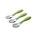 Gerber Stainless Steel Tip Kiddy Cutlery Spoons - 3 Pack - Green