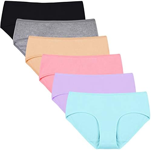 Yinhua 6 Pack Women's Hipster Panties Low-Rise Cotton Underwear