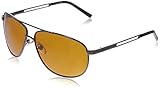 Foster Grant Men's Pixel Hd Polarized Aviator Sunglasses, Gunmetal, 150 mm