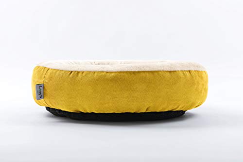 Love's cabin Round Donut Cat and Dog Cushion Bed, 20in Pet Bed for Cats or Small Dogs, Anti-Slip & Water-Resistant Bottom, Super Soft Durable Fabric Pet beds, Washable Luxury Cat & Dog Bed Yellow - Thumbnail 6