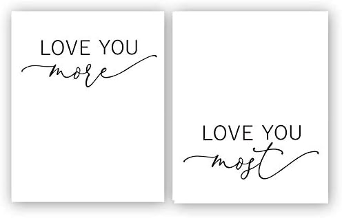 Set of 2 Black and white Inspirational Quotes wall art print ,Posters with Love quotations,Wall Art canvas for living room decorate room home decor ,gift.(Unframed,8”X10”inches).