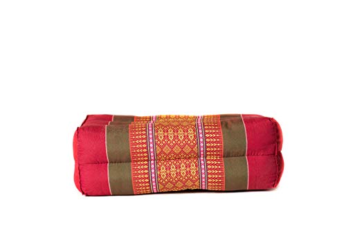 Zafuko Yoga, Meditation, Kundalini and Pilates Cushion (Zafu) Block, Bolster, Floor Pillow, Prop 100% Organic Kapok Fiber Filling - Small Block (Ruby Gold)