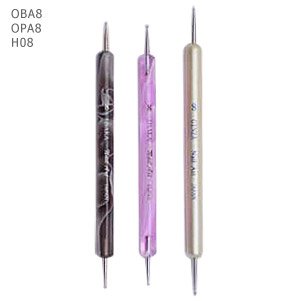 3 Piece Nail Art Marblizer Dotting Tool Set and 3 Piece Ginza Nail Art Gel Brush Set