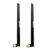 TECHTOO WiFi Antenna Dual Band 7dBi 2.4GHz/5.8GHz with RP-SMA Connector for Wireless Network Router USB Adapter PCI Card IP Camera DJI Phantom Wireless Range Extender FPV UAV Drone (Black 2-Pack)