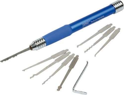 10 in 1 Stainless Steel EDC Lock Pen Aluminum lock pen set (Color: Blue/Black)