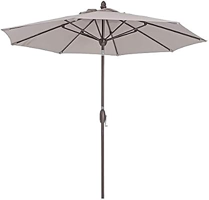 Amazon Com Outdoor Patio Umbrella 9 Ft Patio Market Table Umbrella With Push Button Tilt Crank And Umbrella Cover For Garden Lawn Deck Backyard Pool Begie Garden Outdoor