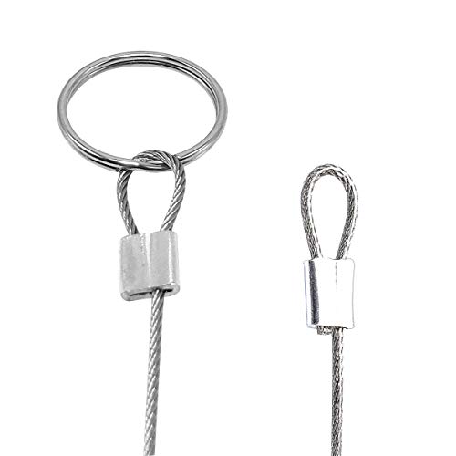 Amadget 10 PCS 316 Stainless Steel Aircraft Lanyard Cable Tether Safety Wire for Loss Prevention 2 Loops w/Quick Release Ring 12" (30.5cm) - Thumbnail 5