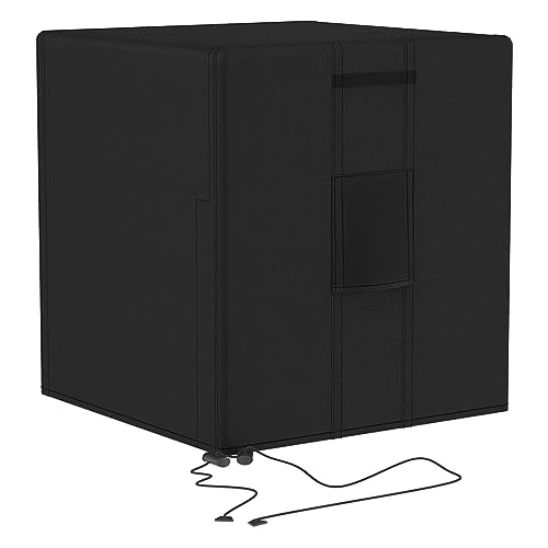 BROSYDA Central Large Air Conditioner Cover for Outside Units, Waterproof & Windproof Outdoor AC Units Cover Black (24