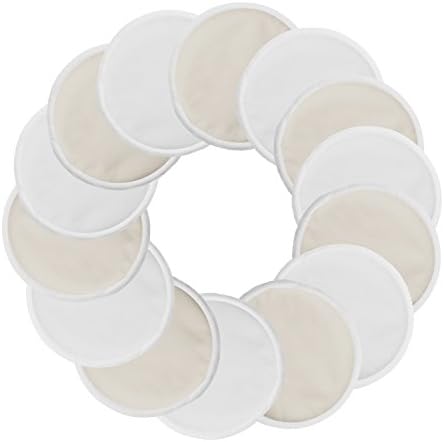 Impfunical Washable Bamboo Nursing Pads (14 Pack),Natural and Reusable, Ultra Soft, and Super Absorbent,Leak-proof,Stay Dry Breastfeeding Pads For Breastfeeding Mothers